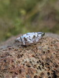 14k white gold c.1920's filigree diamond ring - apx .13ct tw