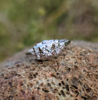 14k white gold c.1920's filigree diamond ring - apx .13ct tw