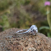 18k white gold c.1920's filigree diamond ring - apx .23ct tw