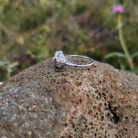 18k white gold c.1920's filigree diamond ring - apx .23ct tw