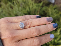 18k white gold c.1920's filigree diamond ring - apx .23ct tw