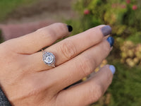 18k white gold c.1920's filigree diamond ring - apx .23ct tw