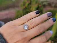 18k white gold c.1920's filigree diamond ring - apx .23ct tw