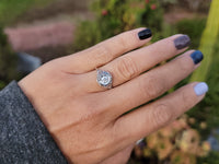 18k white gold c.1920's filigree diamond ring - apx .23ct tw