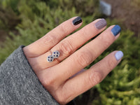 14k gold two tone Deco estate Sapphire & Diamond Ring Band
