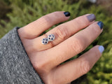 14k gold two tone Deco estate Sapphire & Diamond Ring Band