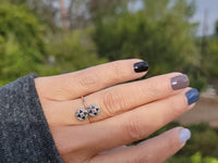 14k gold two tone Deco estate Sapphire & Diamond Ring Band