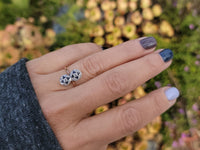 14k gold two tone Deco estate Sapphire & Diamond Ring Band