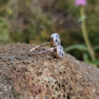 14k gold two tone Deco estate Sapphire & Diamond Ring Band