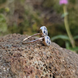 14k gold two tone Deco estate Sapphire & Diamond Ring Band