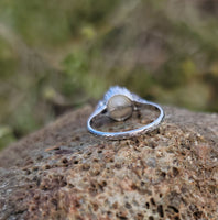 18k white gold Deco pearl solitaire antique ring