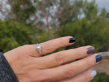 18k white gold Deco pearl solitaire antique ring