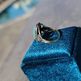 14k gold two tone turquoise Deco estate ring