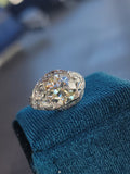 Platinum c.1920's floral filigree 2.85ct diamond antique engagement wedding ring =apx 3.65ct tw