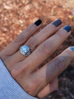 Platinum c.1920's floral filigree 2.85ct diamond antique engagement wedding ring =apx 3.65ct tw