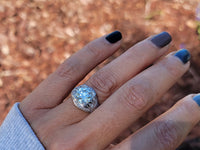 Platinum c.1920's floral filigree 2.85ct diamond antique engagement wedding ring =apx 3.65ct tw