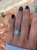 Platinum c.1920's floral filigree 2.85ct diamond antique engagement wedding ring =apx 3.65ct tw
