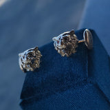 10k gold Victorian LION diamond & ruby cufflinks