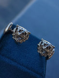 10k gold Victorian LION diamond & ruby cufflinks