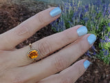 10k yellow gold oval CITRINE estate ring