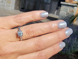 14k white gold vintage diamond engagement wedding ring - apx .43ct tw