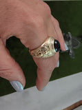 10k gold Black Onyx USMC US Marine Corp men's estate ring
