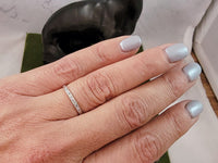 18k white gold engraved 5 diamond vintage wedding floral band