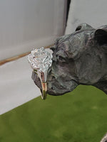 14k gold white gold c.1930's - 1940'sDeco antique diamond ring - apx .15ct tw