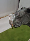 14k gold white gold c.1930's - 1940'sDeco antique diamond ring - apx .15ct tw