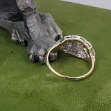 14k gold white gold c.1930's - 1940'sDeco antique diamond ring - apx .15ct tw