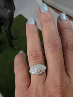 14k gold white gold c.1930's - 1940'sDeco antique diamond ring - apx .15ct tw