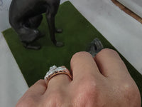 14k gold white gold c.1930's - 1940'sDeco antique diamond ring - apx .15ct tw