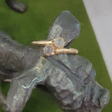 14k gold cabochon moonstone estate ring