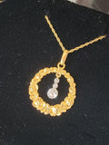 14k gold Edwardian diamond flower rose floral wreath necklace pendant lavaliere