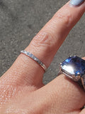 18k white gold engraved 5 diamond vintage wedding floral band