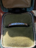 18k white gold engraved 5 diamond vintage wedding floral band