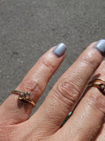 14k gold cabochon moonstone estate ring