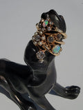 14k gold Victorian flower floral diamond & pearl ring