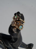 14k gold Victorian flower floral diamond & pearl ring