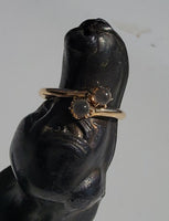 14k gold cabochon moonstone estate ring