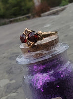 10k gold Victorian pearl & garnet antique ring