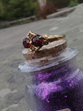 10k gold Victorian pearl & garnet antique ring
