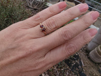 10k gold Victorian pearl & garnet antique ring