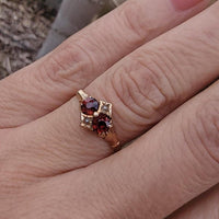 10k gold Victorian pearl & garnet antique ring