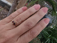 10k gold Victorian pearl & garnet antique ring