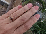 10k gold Victorian pearl & garnet antique ring