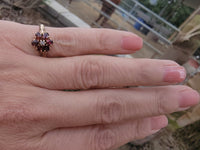 14k gold Victorian pearl & diamond flower floral antique ring