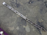10k white gold c.1920's Deco filigree aquamarine & black onyx bracelet