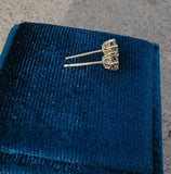 14k yellow gold old European cut diamond fleur de lis studs earrings - .42ct tw