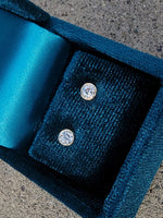 14k gold European cut diamond bezel stud earrings - .42ct tw